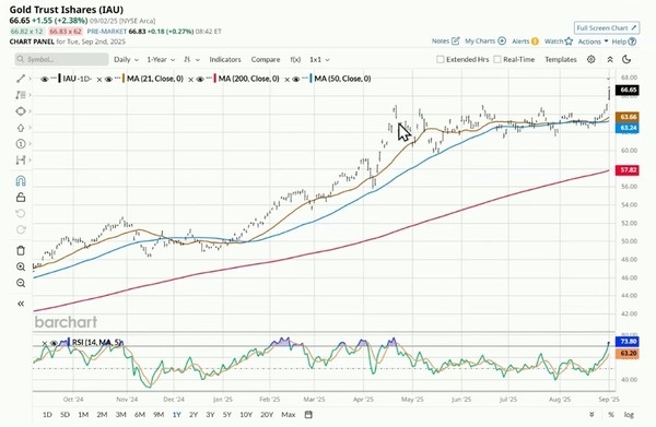 Gold Trust Ishares 1-Year